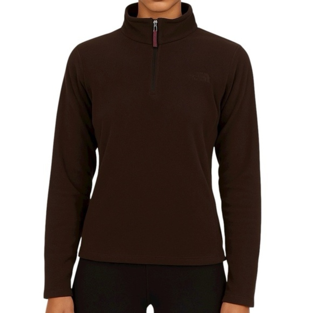 The North Face Brown TKA 1/4 Zip Fleece Pullover with Pink Accents Women’s M